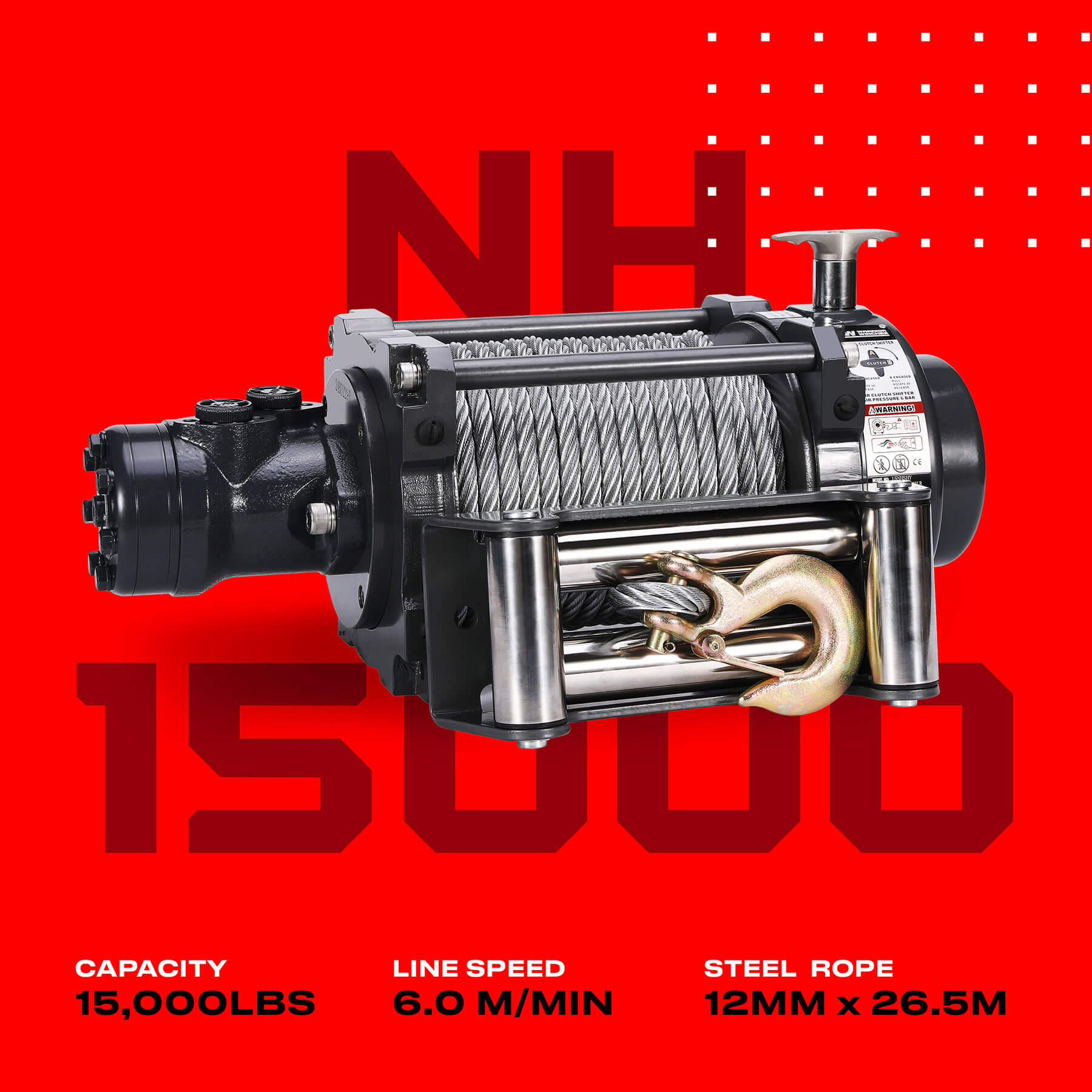 Wyciągarka hydrauliczna Warrior 15000NH
