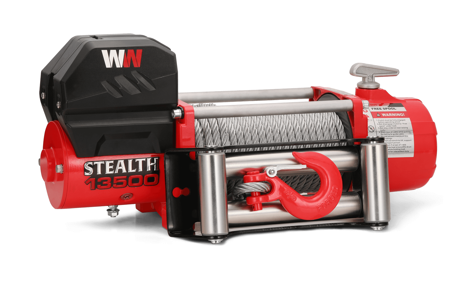 Stealth 13500lb Winch - 12v Steel Rope