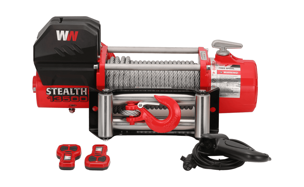 Stealth 13500lb Winch - 24v Steel Rope