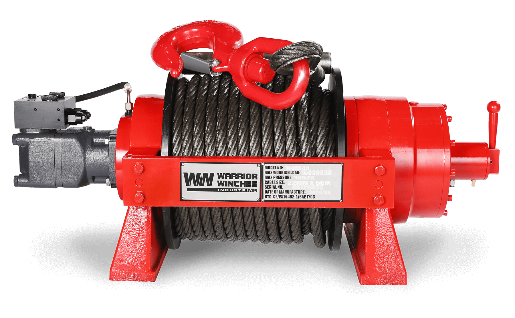 JR 15 Tonne Industrial Hydraulic Winch