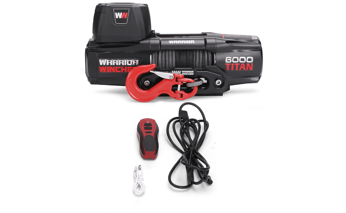 Titan 6000lb Electric Winch - 12v Synthetic Rope