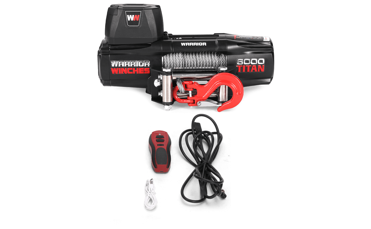 Titan 6000lb Electric Winch - 12v Steel Rope