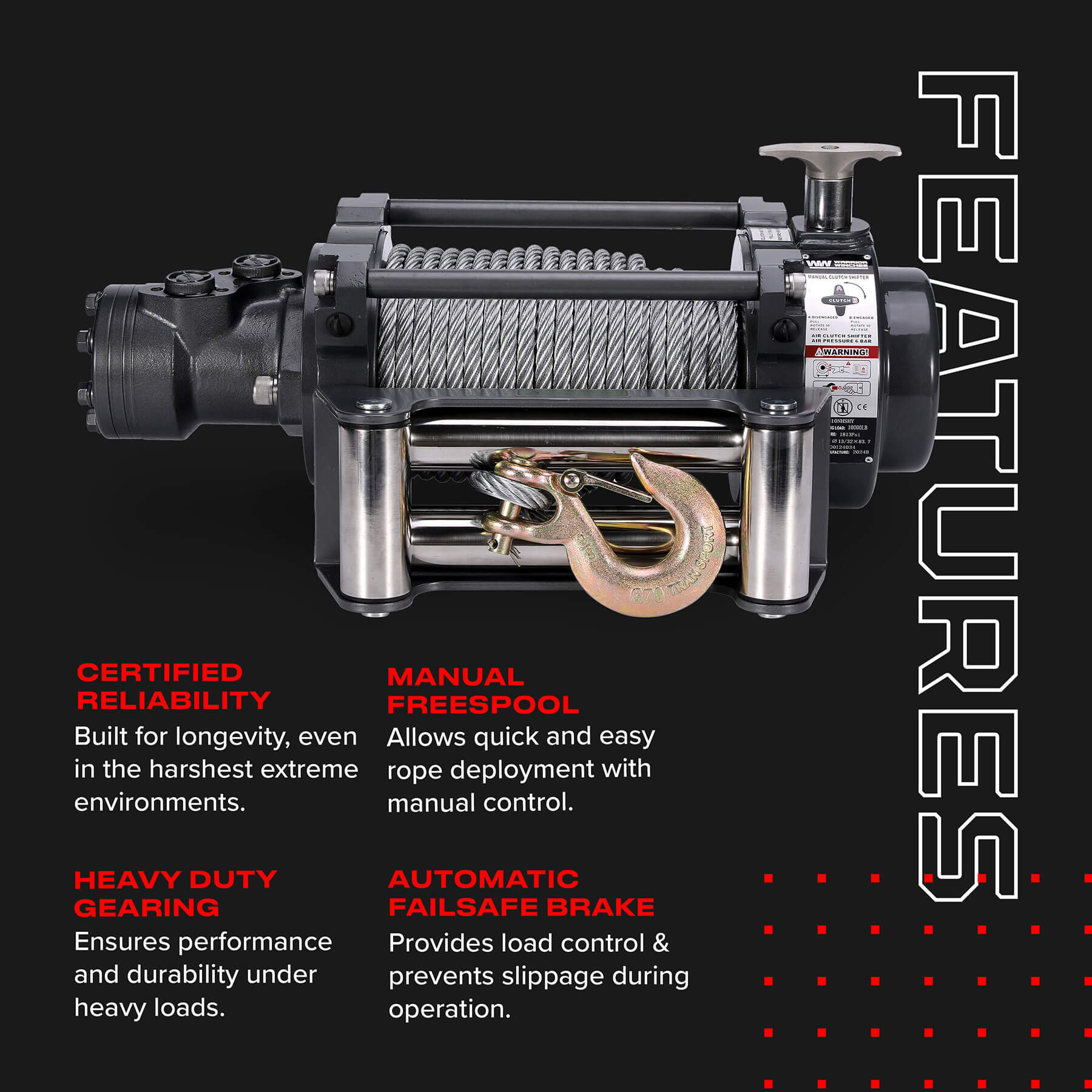 Wyciągarka hydrauliczna Warrior 10000NH