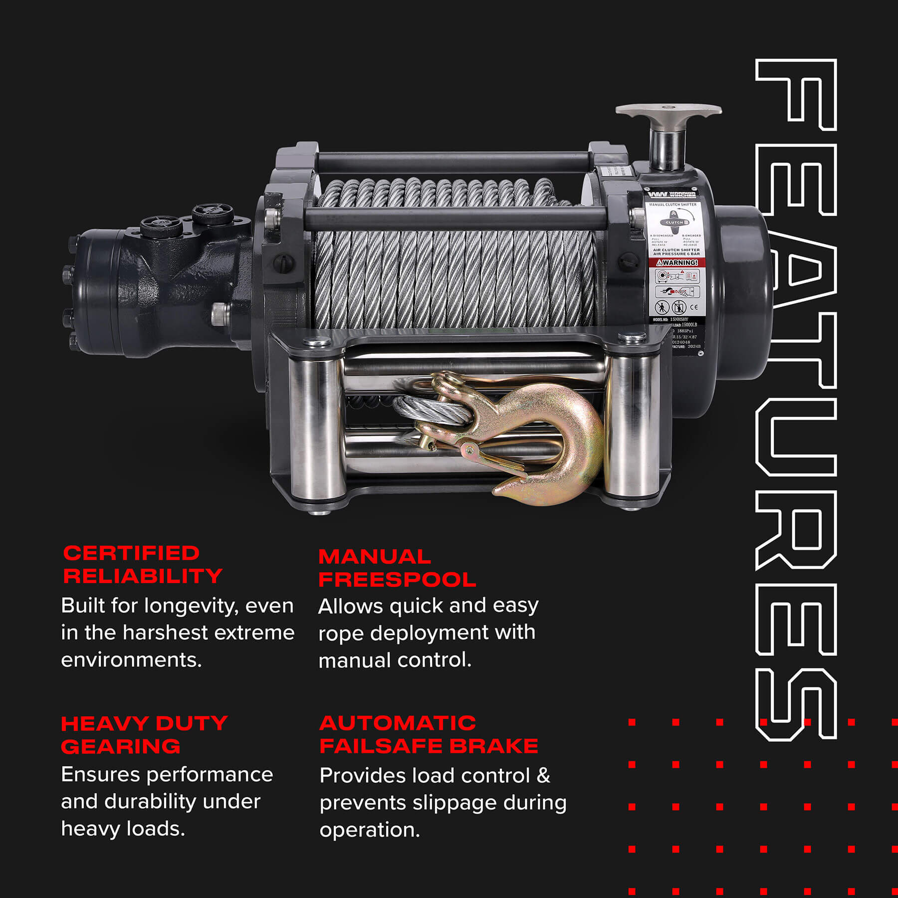 Wyciągarka hydrauliczna Warrior 15000NH