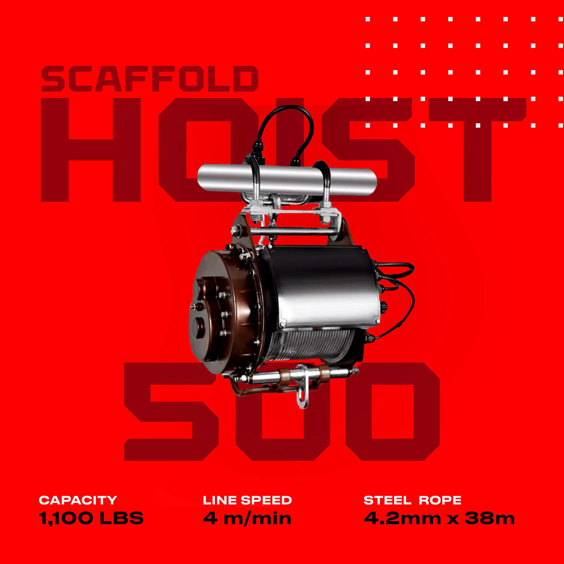 Warrior 500kg Scaffold Hoist - 110v Pendant Remote