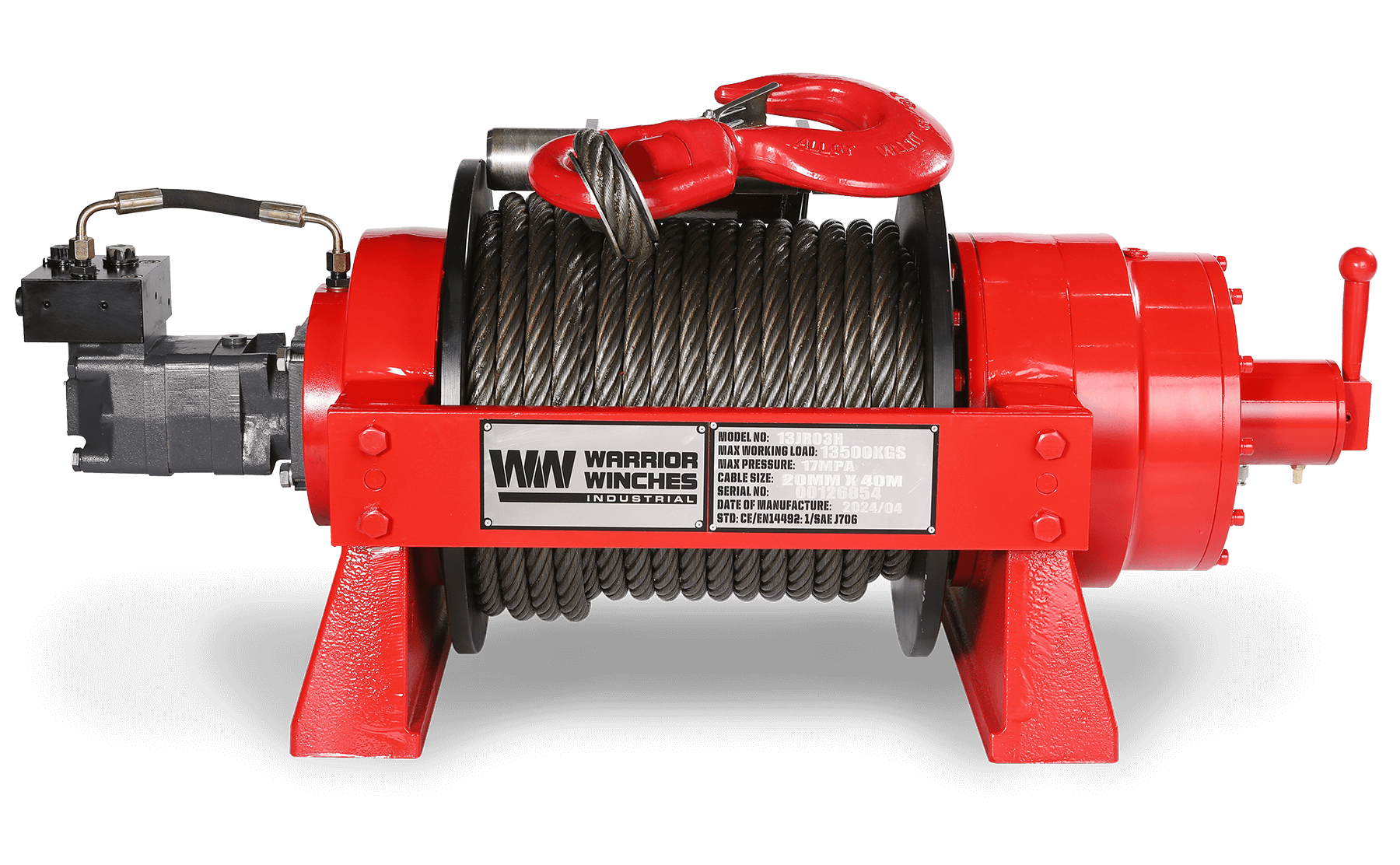 JR 13 Tonne Industrial Hydraulic Winch