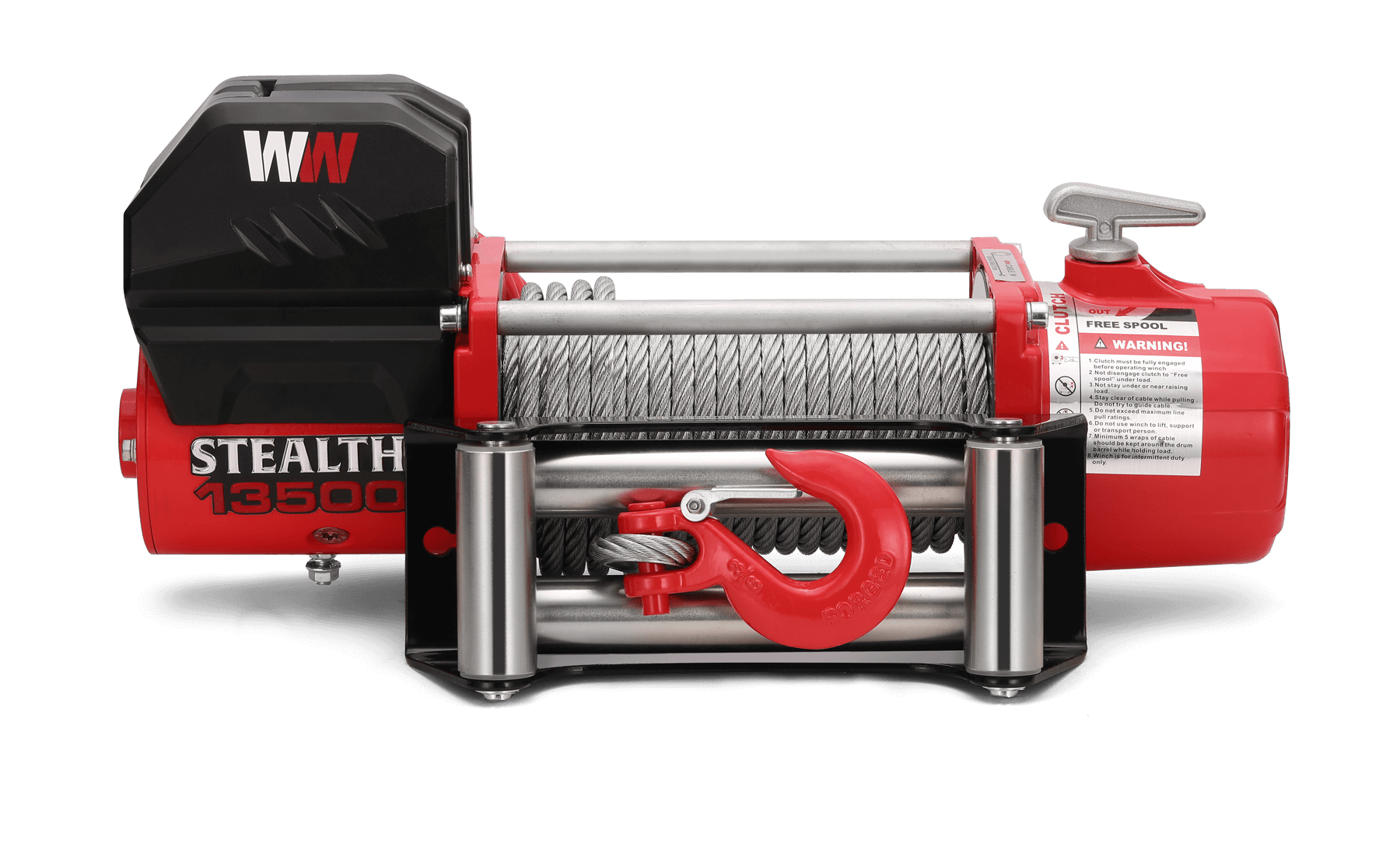 Stealth 13500lb Winch - 12v Steel Rope