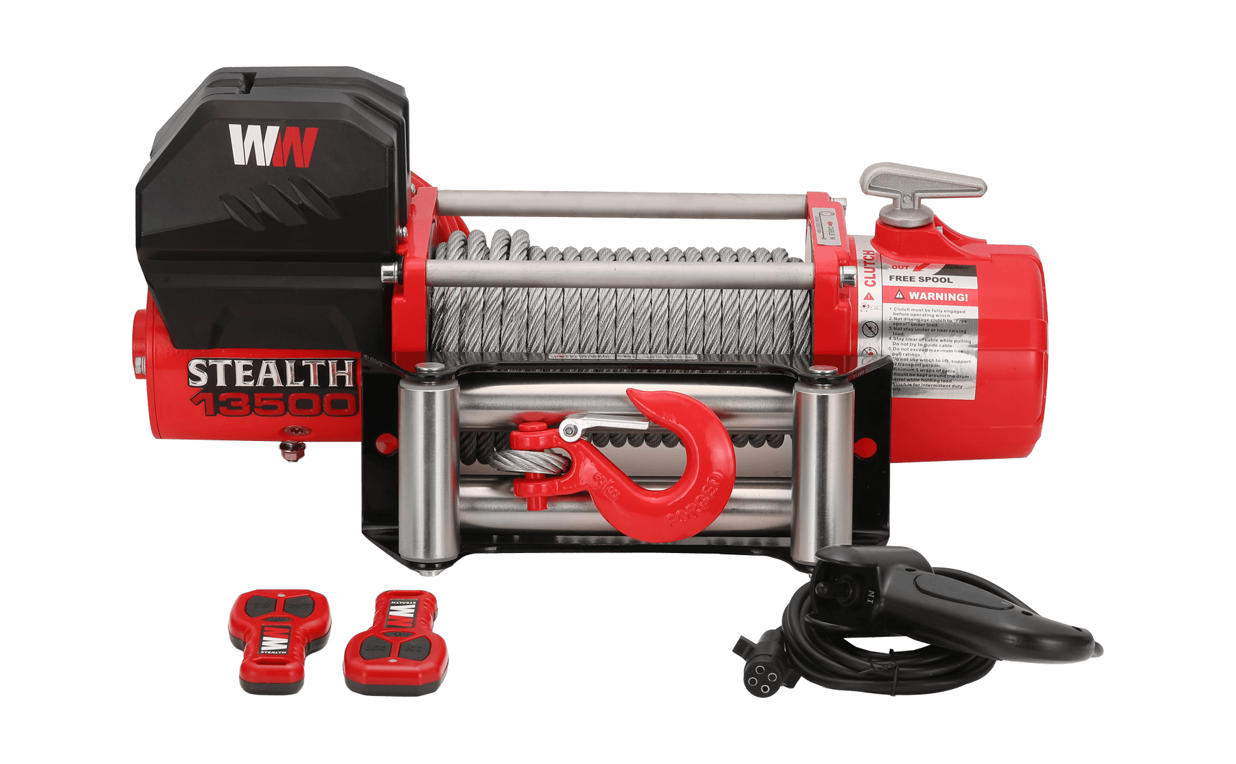 Stealth 13500lb Winch - 12v Steel Rope