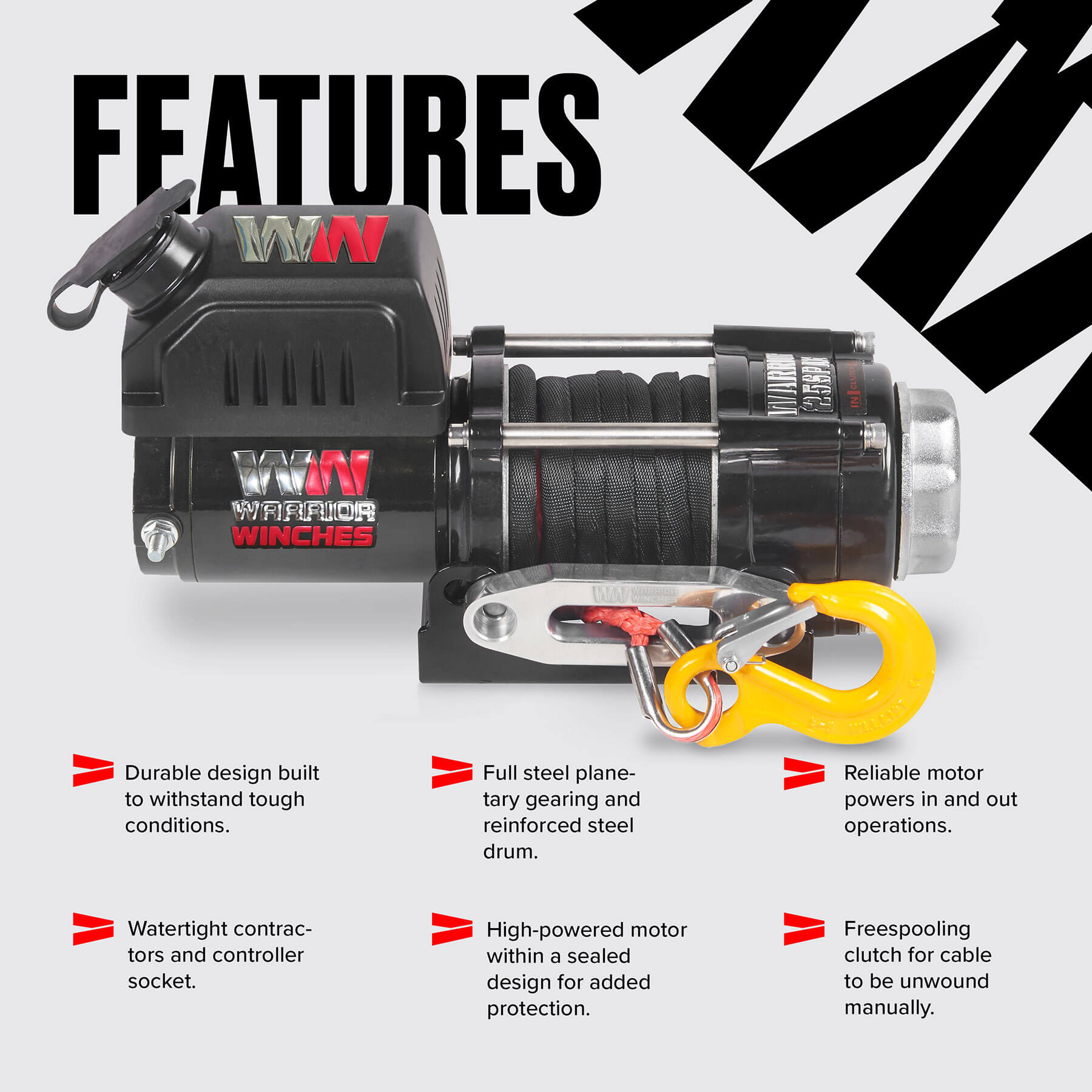 Ninja 2500 Electric Winch - 24v Synthetic Rope