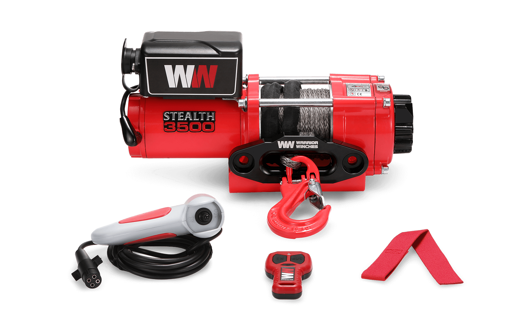 Stealth 3500lb Winch - 12v Synthetic Rope