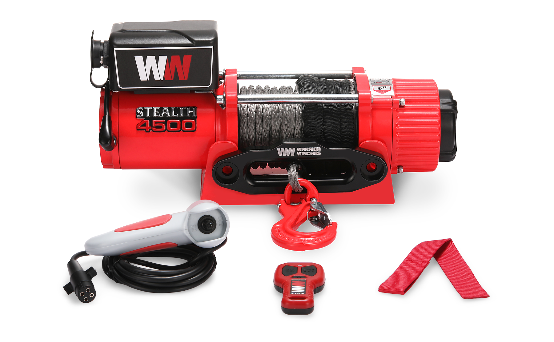 Stealth 4500lb Winch - 12v Synthetic Rope