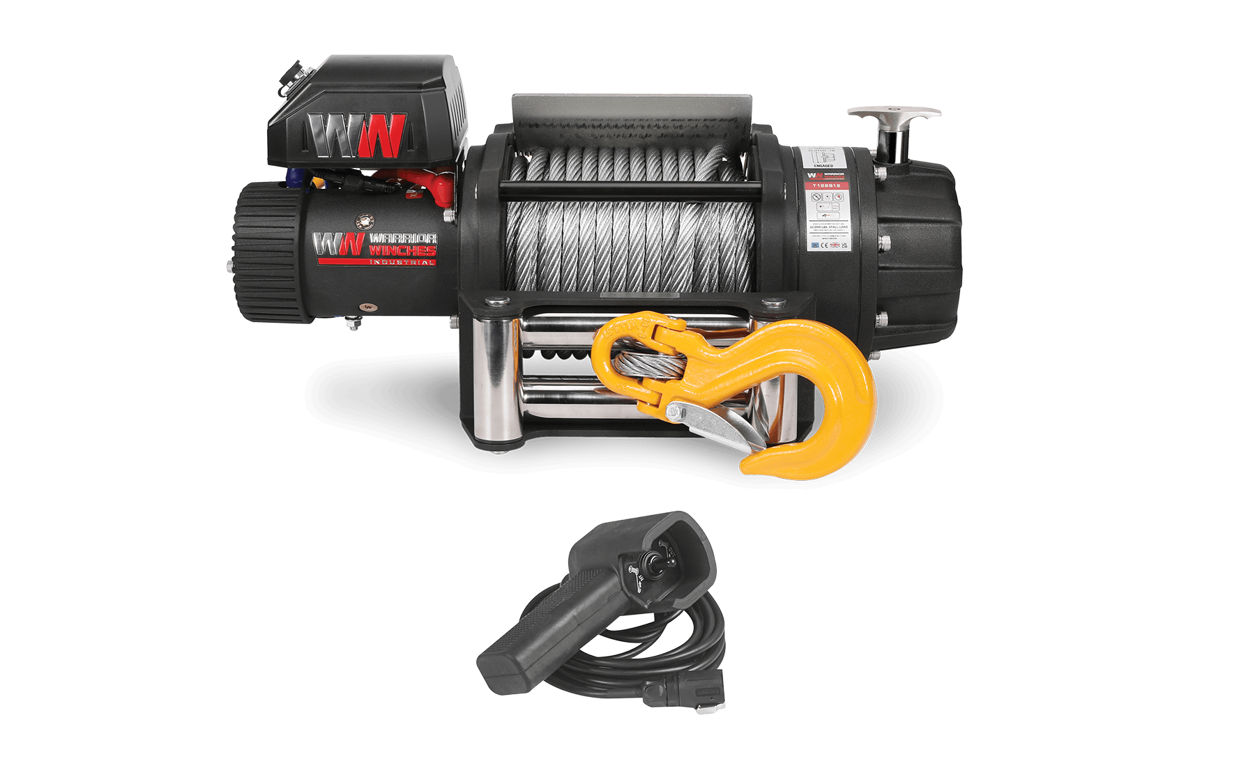 T1000 22000lb Electric Winch - 24v Steel Rope
