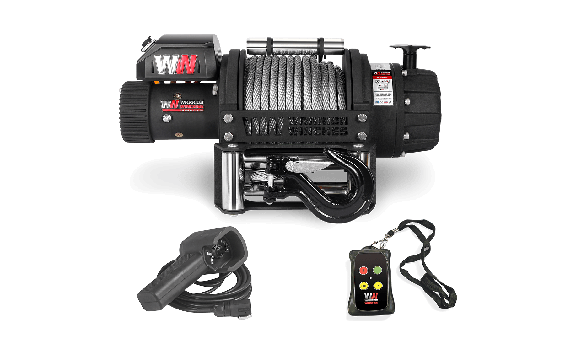 T1000 25000lb Electric Winch - 12v Steel Rope