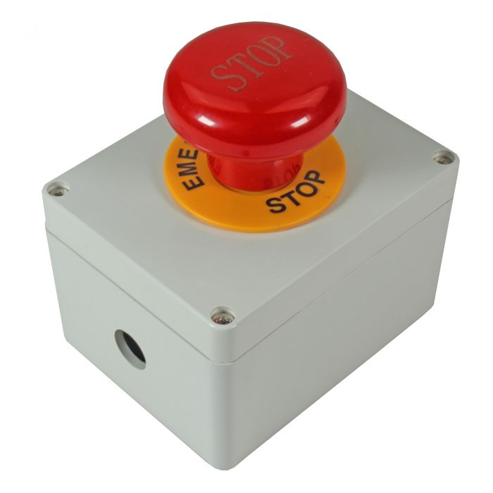 Warrior 400 amp Mushroom Emergency Stop in Casing overview